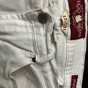 Lucky brand white crop jeans